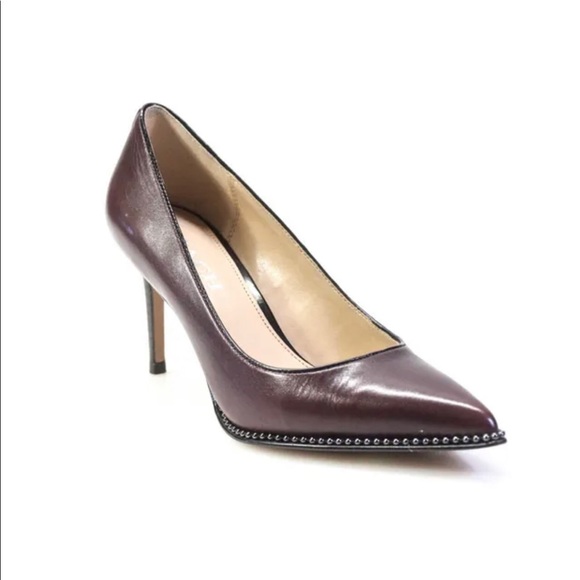 Coach studded Maroon leather heels pumps shoes 6.5 - Picture 1 of 5